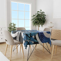 Piwakawaka New Zealand Matariki Tablecloth Maori New Year Silver Fern Blue Galaxy