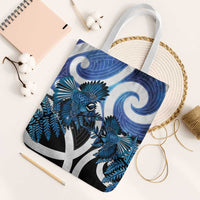 Piwakawaka New Zealand Matariki Tote Bag Maori New Year Silver Fern Blue Galaxy