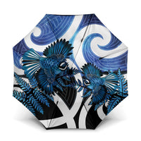 Piwakawaka New Zealand Matariki Umbrella Maori New Year Silver Fern Blue Galaxy