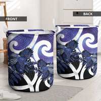 Piwakawaka New Zealand Matariki Laundry Basket Maori New Year Silver Fern Purple Galaxy
