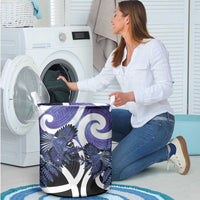 Piwakawaka New Zealand Matariki Laundry Basket Maori New Year Silver Fern Purple Galaxy