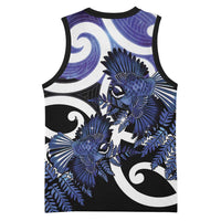 Piwakawaka New Zealand Matariki Basketball Jersey Maori New Year Silver Fern Purple Galaxy LT14 - Polynesian Pride