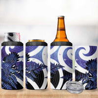 Piwakawaka New Zealand Matariki 4 in 1 Can Cooler Tumbler Maori New Year Silver Fern Purple Galaxy LT14 - Polynesian Pride