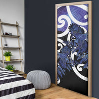 Piwakawaka New Zealand Matariki Door Cover Maori New Year Silver Fern Purple Galaxy LT14 - Polynesian Pride