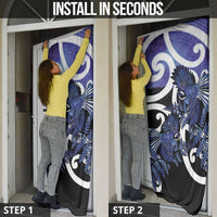 Piwakawaka New Zealand Matariki Door Cover Maori New Year Silver Fern Purple Galaxy LT14 - Polynesian Pride
