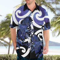 Piwakawaka New Zealand Matariki Hawaiian Shirt Maori New Year Silver Fern Purple Galaxy LT14 - Polynesian Pride