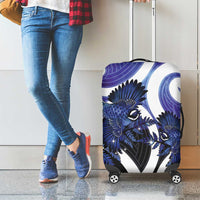 Piwakawaka New Zealand Matariki Luggage Cover Maori New Year Silver Fern Purple Galaxy LT14 - Polynesian Pride