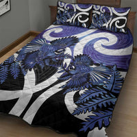 Piwakawaka New Zealand Matariki Quilt Bed Set Maori New Year Silver Fern Purple Galaxy LT14 - Polynesian Pride