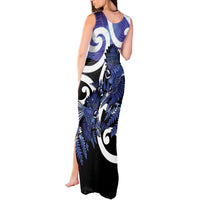 Piwakawaka New Zealand Matariki Tank Maxi Dress Maori New Year Silver Fern Purple Galaxy LT14 - Polynesian Pride
