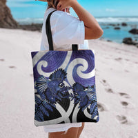 Piwakawaka New Zealand Matariki Tote Bag Maori New Year Silver Fern Purple Galaxy LT14 - Polynesian Pride