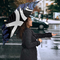 Piwakawaka New Zealand Matariki Umbrella Maori New Year Silver Fern Purple Galaxy LT14 - Polynesian Pride