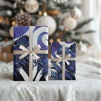 Piwakawaka New Zealand Matariki Wrapping Paper Maori New Year Silver Fern Purple Galaxy LT14 - Polynesian Pride
