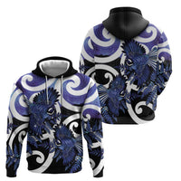 Piwakawaka New Zealand Matariki Zip Hoodie Maori New Year Silver Fern Purple Galaxy LT14 - Polynesian Pride