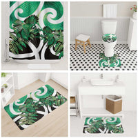 Piwakawaka New Zealand Matariki Bathroom Set Maori New Year Silver Fern Green Galaxy