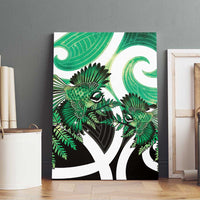 Piwakawaka New Zealand Matariki Canvas Wall Art Maori New Year Silver Fern Green Galaxy