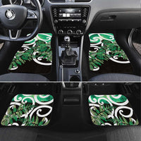 Piwakawaka New Zealand Matariki Car Mats Maori New Year Silver Fern Green Galaxy LT14 Set 4pcs Green - Polynesian Pride