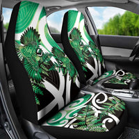 Piwakawaka New Zealand Matariki Car Seat Cover Maori New Year Silver Fern Green Galaxy LT14 - Polynesian Pride