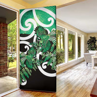 Piwakawaka New Zealand Matariki Door Cover Maori New Year Silver Fern Green Galaxy LT14 - Polynesian Pride