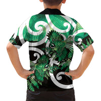 Piwakawaka New Zealand Matariki Family Matching Summer Maxi Dress and Hawaiian Shirt Maori New Year Silver Fern Green Galaxy LT14 - Polynesian Pride