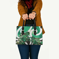 Piwakawaka New Zealand Matariki Leather Bag Maori New Year Silver Fern Green Galaxy