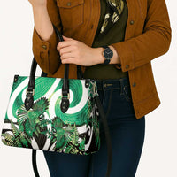 Piwakawaka New Zealand Matariki Leather Bag Maori New Year Silver Fern Green Galaxy