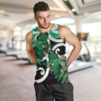 Piwakawaka New Zealand Matariki Men Tank Top Maori New Year Silver Fern Green Galaxy LT14 Green - Polynesian Pride