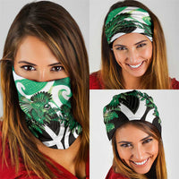Piwakawaka New Zealand Matariki Neck Gaiter Maori New Year Silver Fern Green Galaxy LT14 - Polynesian Pride