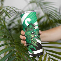 Piwakawaka New Zealand Matariki Skinny Tumbler Maori New Year Silver Fern Green Galaxy LT14 - Polynesian Pride
