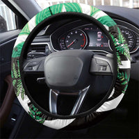 Piwakawaka New Zealand Matariki Steering Wheel Cover Maori New Year Silver Fern Green Galaxy LT14 - Polynesian Pride