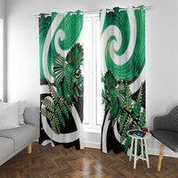 Piwakawaka New Zealand Matariki Window Curtain Maori New Year Silver Fern Green Galaxy