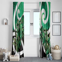 Piwakawaka New Zealand Matariki Window Curtain Maori New Year Silver Fern Green Galaxy