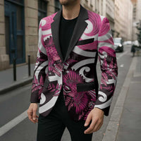 Piwakawaka New Zealand Matariki Blazer Maori New Year Silver Fern Pink Galaxy