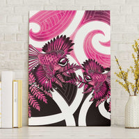 Piwakawaka New Zealand Matariki Canvas Wall Art Maori New Year Silver Fern Pink Galaxy
