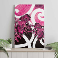 Piwakawaka New Zealand Matariki Canvas Wall Art Maori New Year Silver Fern Pink Galaxy
