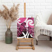 Piwakawaka New Zealand Matariki Canvas Wall Art Maori New Year Silver Fern Pink Galaxy