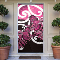 Piwakawaka New Zealand Matariki Door Cover Maori New Year Silver Fern Pink Galaxy LT14 Pink - Polynesian Pride
