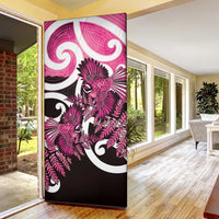 Piwakawaka New Zealand Matariki Door Cover Maori New Year Silver Fern Pink Galaxy LT14 - Polynesian Pride