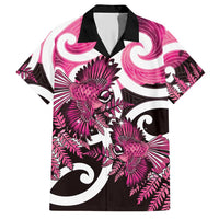 Piwakawaka New Zealand Matariki Hawaiian Shirt Maori New Year Silver Fern Pink Galaxy LT14 Pink - Polynesian Pride