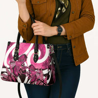 Piwakawaka New Zealand Matariki Leather Bag Maori New Year Silver Fern Pink Galaxy