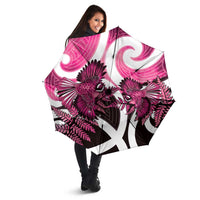 Piwakawaka New Zealand Matariki Umbrella Maori New Year Silver Fern Pink Galaxy