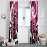 Piwakawaka New Zealand Matariki Window Curtain Maori New Year Silver Fern Pink Galaxy