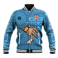 Personalised Father Day Fiji Baseball Jacket I Love You Dad Fijian Tapa Pattern LT14 Unisex Blue - Polynesian Pride