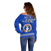 Personalised Father Day Northern Mariana Islands Off Shoulder Sweater CNMI I Love You Dad LT14 - Polynesian Pride