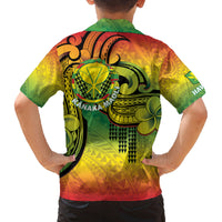 Hawaii Flag Day Family Matching Long Sleeve Bodycon Dress and Hawaiian Shirt Kanaka Maoli With Kakau Polynesian Pattern LT14