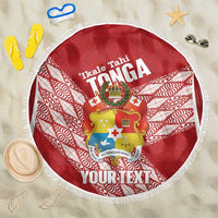 Tonga Rugby Custom Beach Blanket Go ʻIkale Tahi Go Tongan Tapa Cloth LT14 One Size 150cm Red - Polynesian Pride