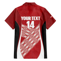 Tonga Rugby Custom Family Matching Off The Shoulder Long Sleeve Dress and Hawaiian Shirt Go ʻIkale Tahi Go Tongan Tapa Cloth