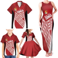 Tonga Rugby Custom Family Matching Tank Maxi Dress and Hawaiian Shirt Go ʻIkale Tahi Go Tongan Tapa Cloth LT14 - Polynesian Pride