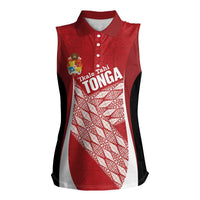 Tonga Rugby Custom Women Sleeveless Polo Shirt Go ʻIkale Tahi Go Tongan Tapa Cloth