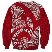 Polynesian Pride Hawaii Sweatshirt Hawaiian Tribal Honu Red Version LT14 - Polynesian Pride