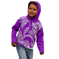 Polynesian Pride Hawaii Kid Hoodie Hawaiian Tribal Honu Purple Version LT14 - Polynesian Pride